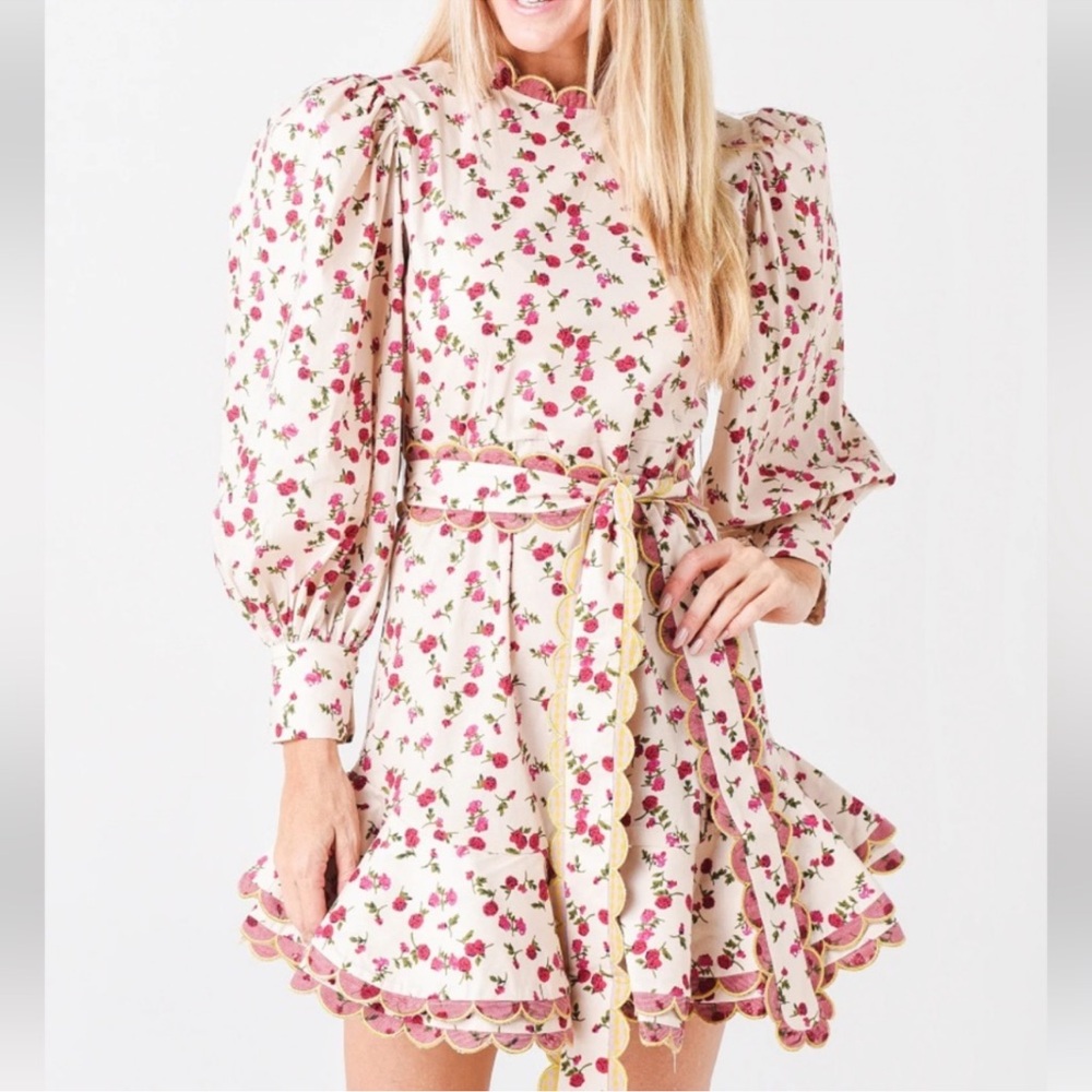 Celia B Alder Floral Corduroy Mini Dress Size M